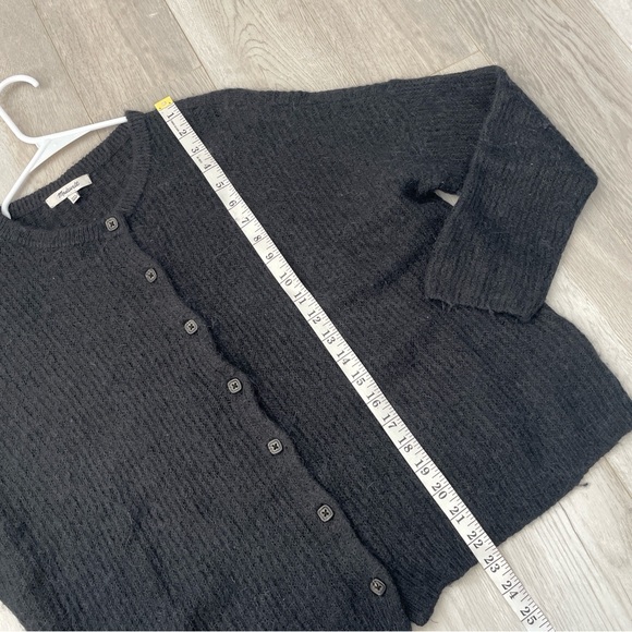 Madewell Bellaire Cardigan Sweater alpaca knit womens Black xsmall minimalist - Picture 6 of 7